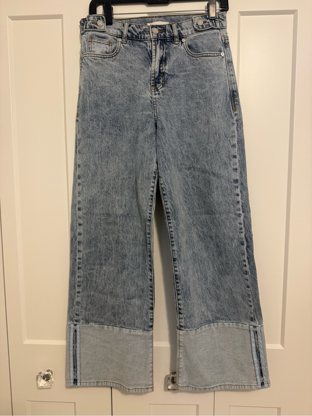 Habitual Two-Tone Light Blue Wide-Leg Jeans